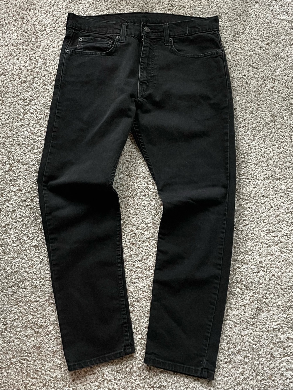 Levis 512 Slim Taper Jeans Mens 34x29 Black WaterLess Stretch Denim Pants